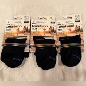 NWT SMARTWOOL Unisex Run Ankle Socks, Black, Size M/M